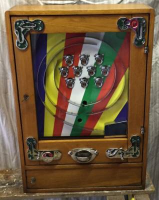 Bryans vintage ALLWIN wooden arcade slot machine Allwin polo