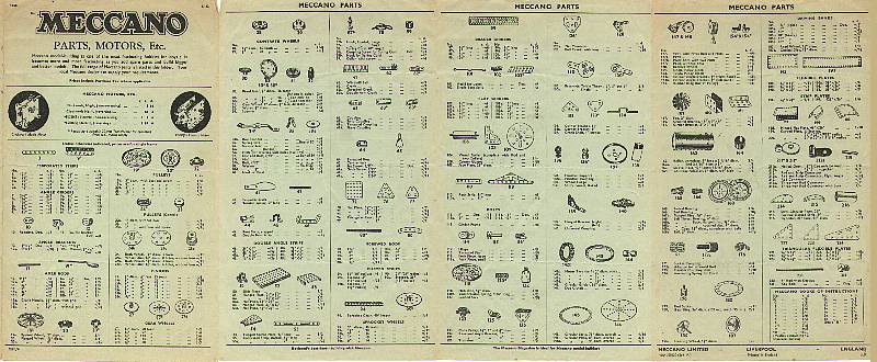 hebben zich vergist bijvoorbeeld Incarijk Meccano Parts List 1958-64